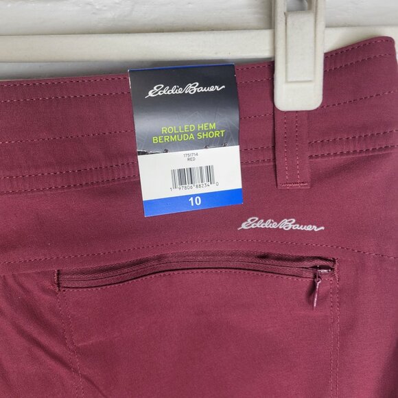 Eddie Bauer Women's Size 10 Rolled Hem Bermuda Short Red - Picture 3 of 7